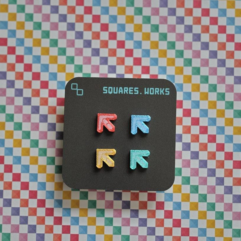 MARVELOUS DANCE ARROW studs - SQUARES.WORKS