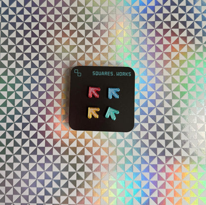 MARVELOUS DANCE ARROW studs - SQUARES.WORKS