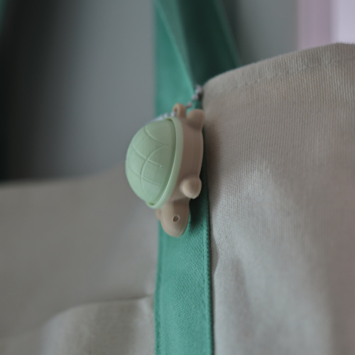 melon pan turtle clicker keychain