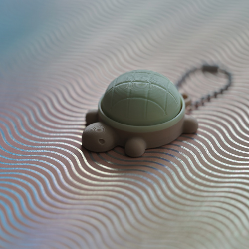 melon pan turtle clicker keychain